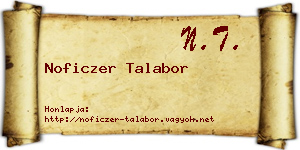 Noficzer Talabor névjegykártya